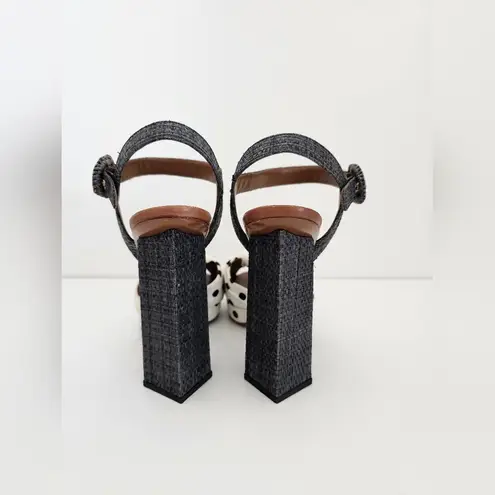 Dolce & Gabbana $965 Knotted Polka-dot Cady Sandals In White Size 38.5