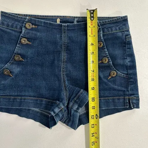 Blue Spice  Women’s High-Rise Button Front Denim Shorts Size 7 – Nautical Sailor thumbnail 5