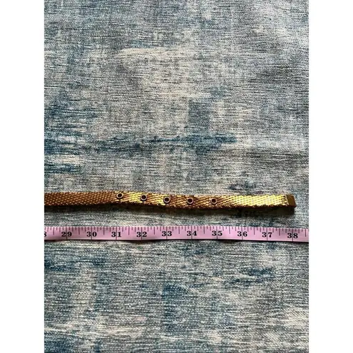 Vintage Gold Tone Brass Fish Scale Metal Belt Gold