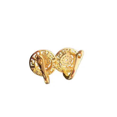 Hoop Earrings European fashion Round Synthetic Zircon earrings Gold