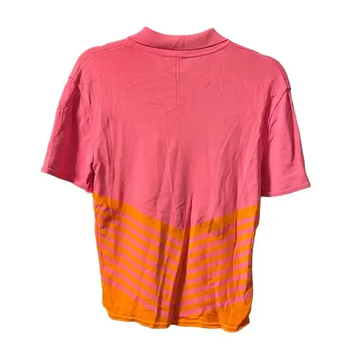 KENZO COLLARED STRIPED SWEATER *FLAWED* Pink Size XL