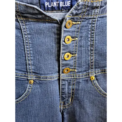 Plant Blue Womens Jeans Size 7/8 High Waist Corset Style Dark Wash Denim