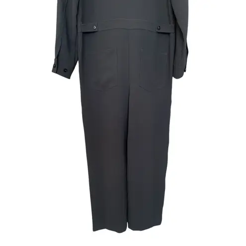 Wilfred Aritzia Utility Broiler Jumpsuit Gray Button Pockets Crepe Size Medium