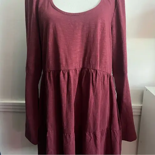 Known Supply • NWT Burgundy Jupiter Tiered Dress Organic Cotton Size XL