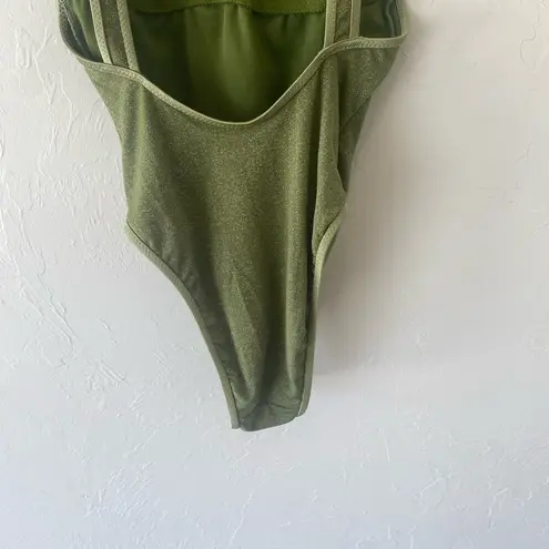 Fe Noel Target collab green silver sparkle one piece swimsuit Size XXS