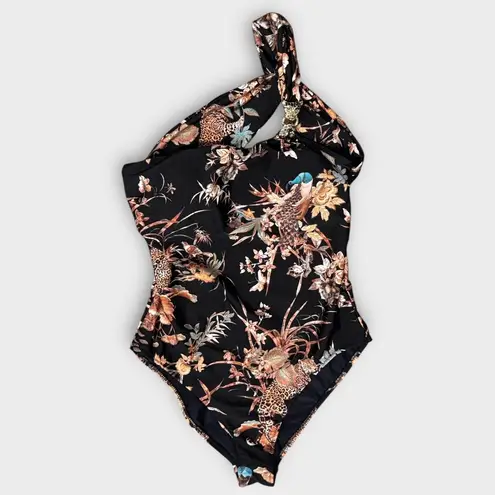 L'Agence Karmin Jungle One-Shoulder One-Piece Swimsuit Size Large