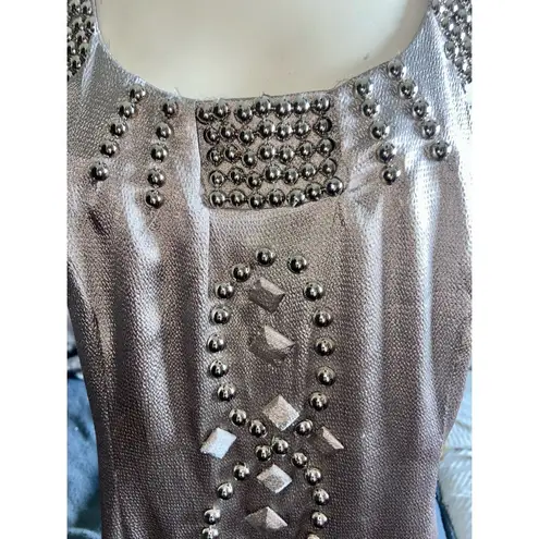 ECI NWT New York Knee-length Slvlss Gold Dress, SZ 10