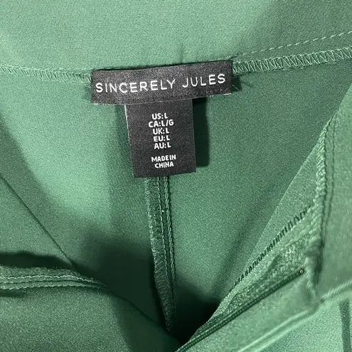 Sincerely Jules Women’s Juniors Bootcut Hippie Flare Kelly Green Pants Sz L NWOT