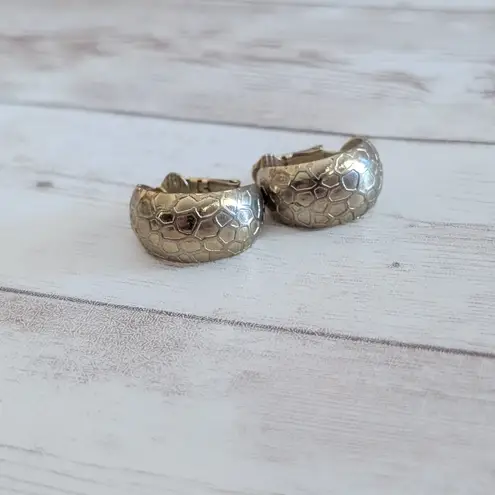 Vintage Clip On Earrings Chunky Hoops