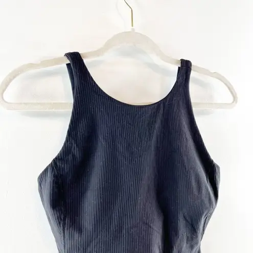 Lululemon  Align Ribbed High-Neck Tank Built In Shelf Bra Removable Cups Black 6