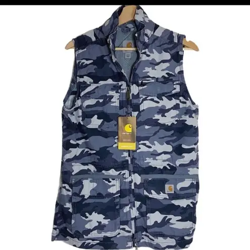 Carhartt  women's blue camo vest NWT C16