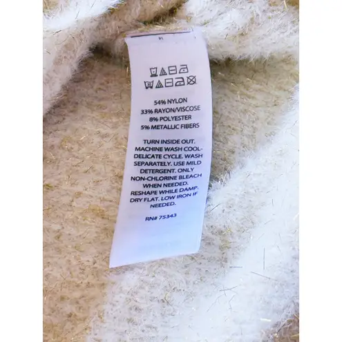 Happily Grey Cream Gold Cropped Sweater Small Holiday