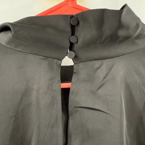 Eloquii Blouse Size 22 NWT Satin Drape Neck Black Plus Curvy Cocktail Office Top