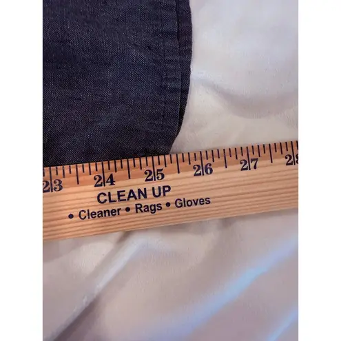 Flax High Rise Pull On Wide Leg Cropped Pants Blue Women's Plus Size 1G (18/20)