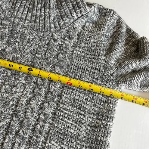 it's our time Its Our Time Sz M Cable Knit Gray Pullover Sweater Cowl Neck Long Sleeve