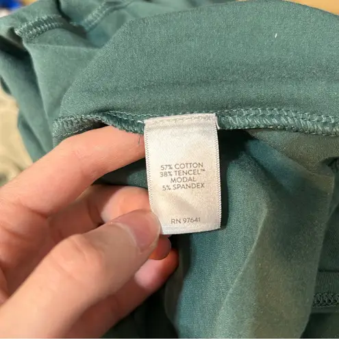 J. Jill Button Front Pleated Jersey Knit Long Sleeve Midi Dress Teal XL Tall Green