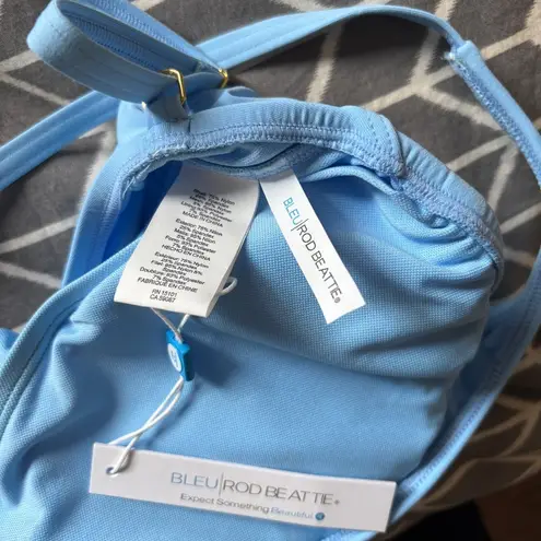Bleu Rod Beattie NWT Women's Don’t Mesh with Me V-Neck One-Piece in Skyline 12