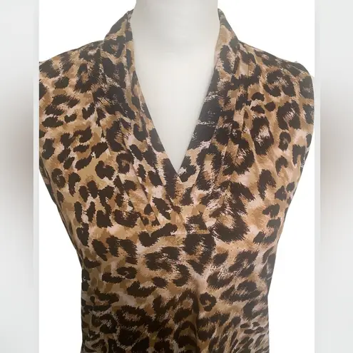 Anne Klein  Leopard Sleeveless Blouse Top Medium