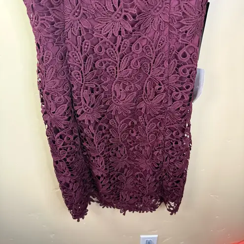 NWT Lulu’s Size XL Lace Detailed Backless Mini Dress Burgundy Formal Wedding Red