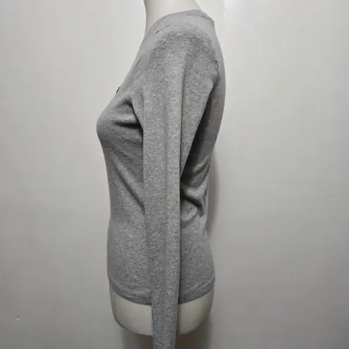 Levi's  Long Sleeve Baby T-Shirt Gray Crew Neck Red Logo Casual Top Medium Neutral