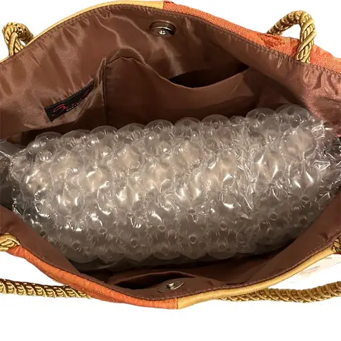 Scarlet Designs Embroidered Shoe Taffeta Polyester Silk Rope Strap Shoul… Gold