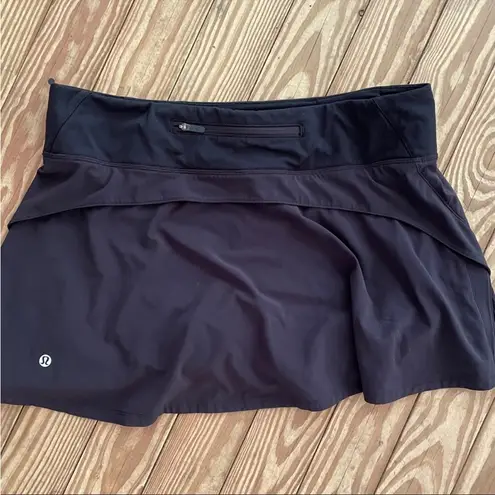 Lululemon Athletica Play Off The Pleats Black Tennis Skirt Running