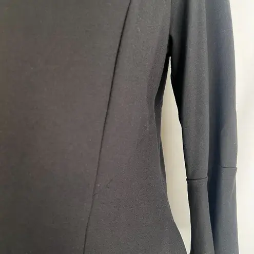 J Jill Black Ponte Bell Cuff LBD Classic Shift Neutral Minimalist Dress Sz Small