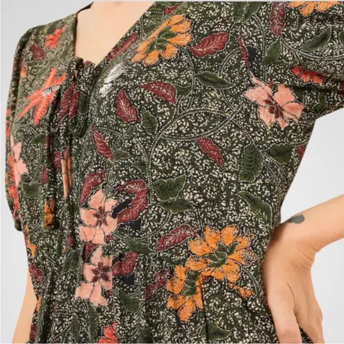 FatFace NWOT Fat Face Nell Black / Green Floral
Jersey Dress Size 14