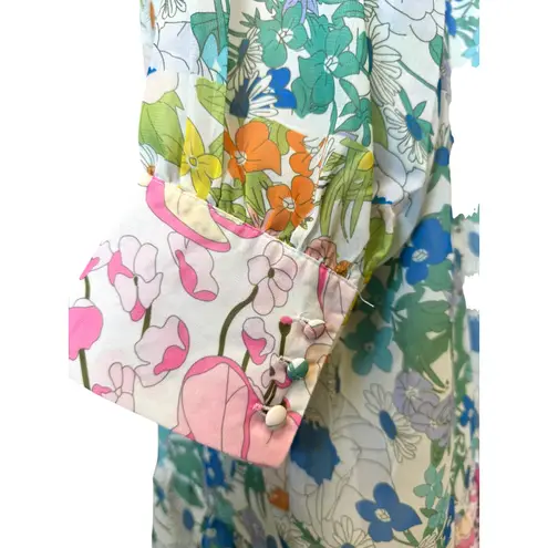 BOHO Floral Babydoll Dress Arthur Jane Claire Womens Large Retro Hippie 70s