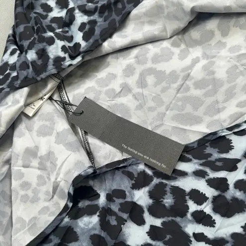 S.Deer Skirt L Womens Gray Black White Leopard Print Elastic Waist Mesh High Size L