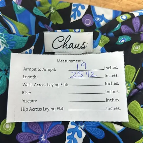 Chaus Floral Top Cowl Neck Short Sleeves Stretchy Material Sz S Purple