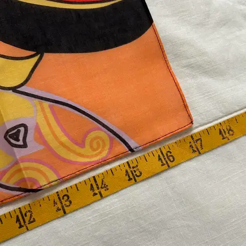 Green and orange abstract art print bandana 0760