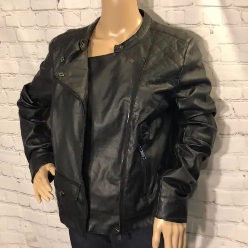 Dollhouse Outerwear Faux Leather Black Moto Jacket Large L