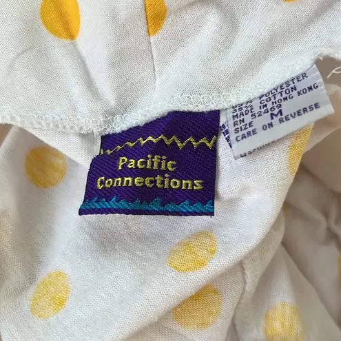 Vintage 90’s Yellow White Polka Dot Short Sleeve Sweetheart Crop Top Med