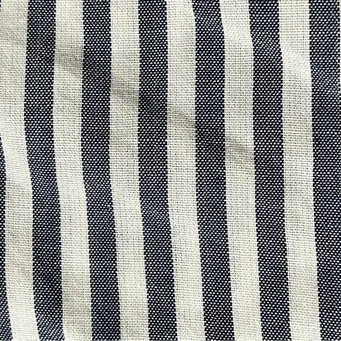 ID:23 Striped Nautical Preppy Blouse Hi Low Beach Boho nautical preppy S Cruise White