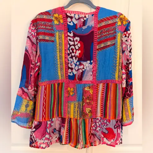 CALESSA S Fiesta Patchwork Print Boho Square