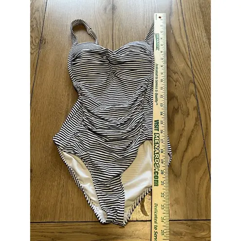 Nip Tuck Swim Navy & White One Piece Multi Fit Cup Bathing Suit USA Size 4