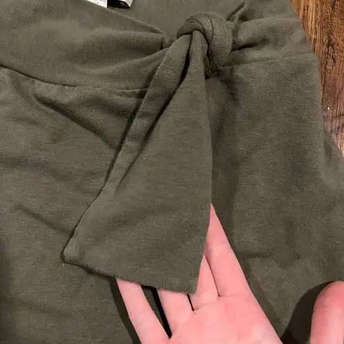 Amour Vert Aria Reverie Green Terry Midi Tie Bow Skirt Women’s Size XS