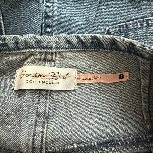 Denim Blvd . High Waisted Mom Jeans, Front Seam Detail, Junior’s Size 9