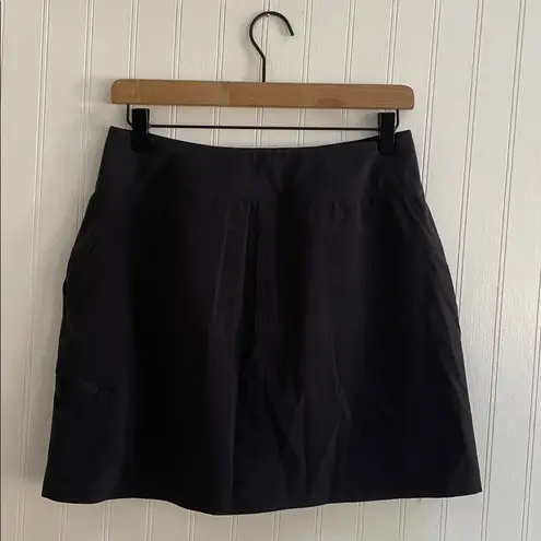 Orvis Active Tennis Skort Preppy Mini Skirt Built-in Shorts in Black Size S