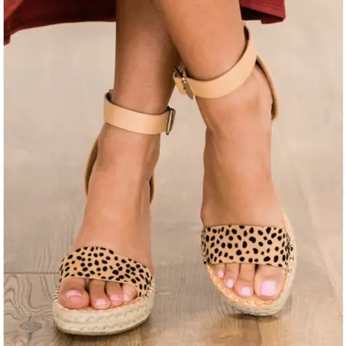 Soda Cheetah print espadrille wedge sandal