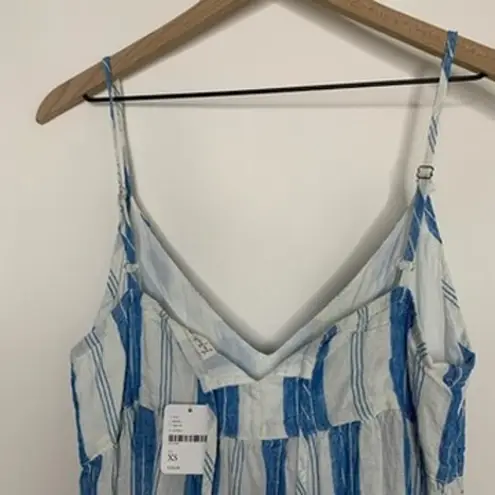 CP Shades CP Shade Free People Isabella Stripe Linen Maxi Dress Blue White Size XS Womens