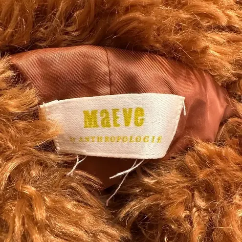 Maeve by Anthropologie Faux Fur Sherpa Teddy Jacket Brown Zip Medium