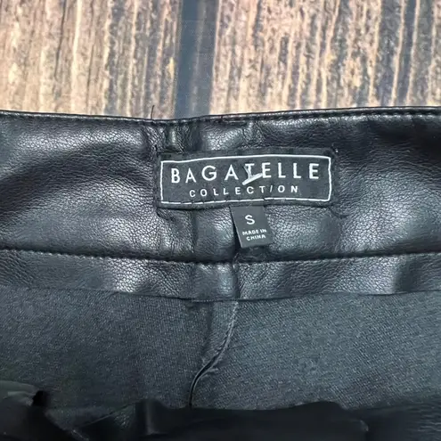 Bagatelle Women's Black Faux Leather Flare Pants Size Small Party/Cocktail