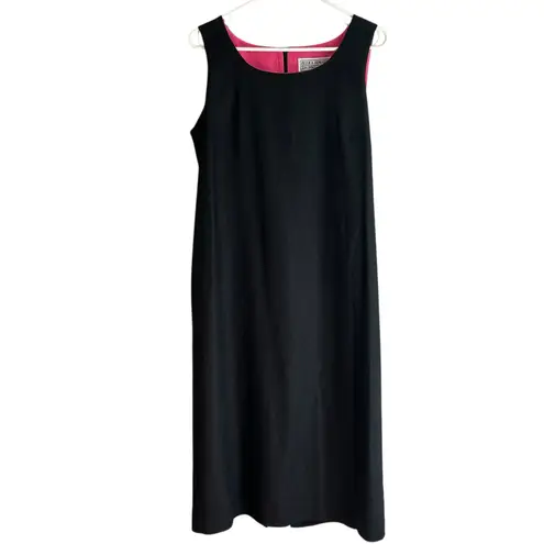 Jessica Howard VTG 2 Piece Set 12P Shift Dress Bolero Open Jacket Black Pink LBD