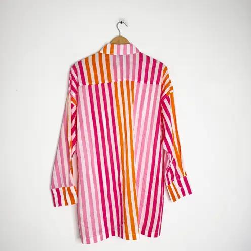 Beach Riot NEW!! Alexa Stripe Button Down Cover-up Top Size L/XL