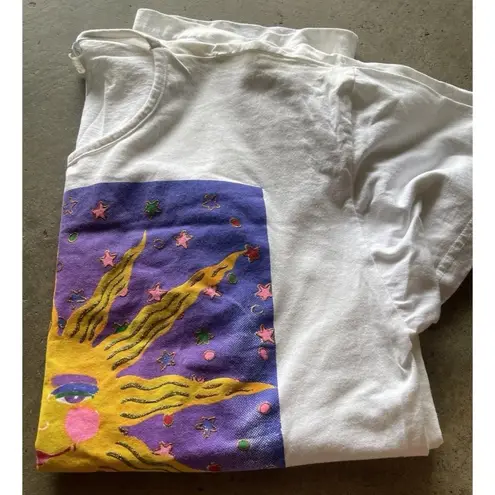 Vintage Pacific Connections Cozumel Sun Graphic Oversized Made in USA Sz OS White