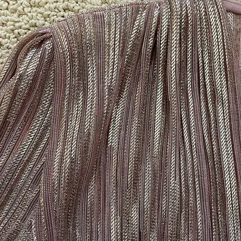 Maje Pleated Metallic Pink Dress