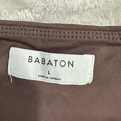 Babaton Aritzia Tank Bodysuit Women's Large Brown Ruched Contour Sweetheart