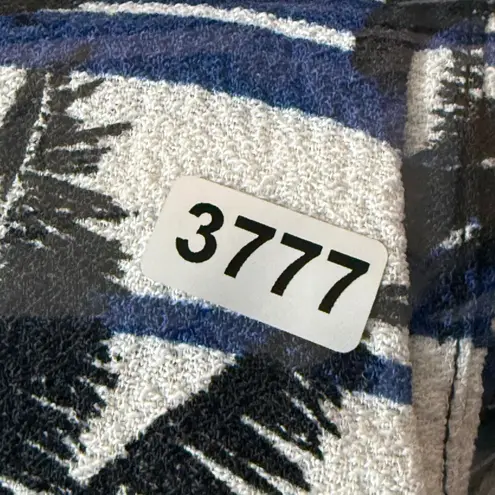 L'Agence Fit & Flare Dress Palm Print Sleeveless V-Neck Blue White Size 6